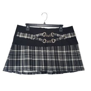 Tripp NYC Black and White Checkered Mini Skirt